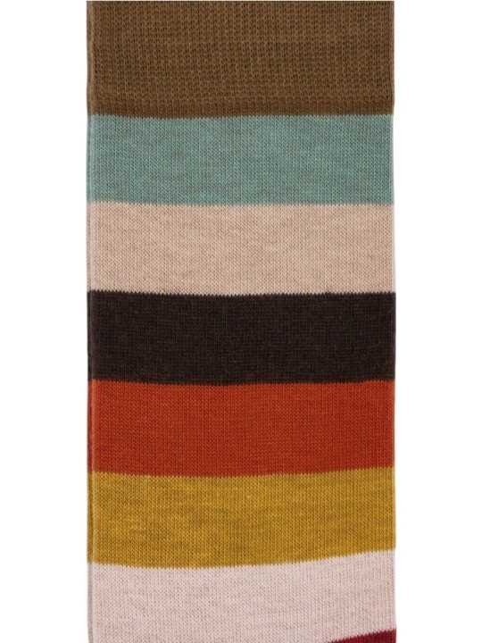 Chaussettes rayée large kaki orange Paul Smith Homme M1A 800MO W149 92 accessoire boutique Strasbourg shop store détail