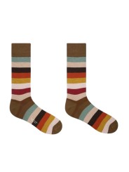 Chaussettes rayée large kaki orange Paul Smith Homme M1A 800MO W149 92 accessoire boutique Strasbourg shop store duo