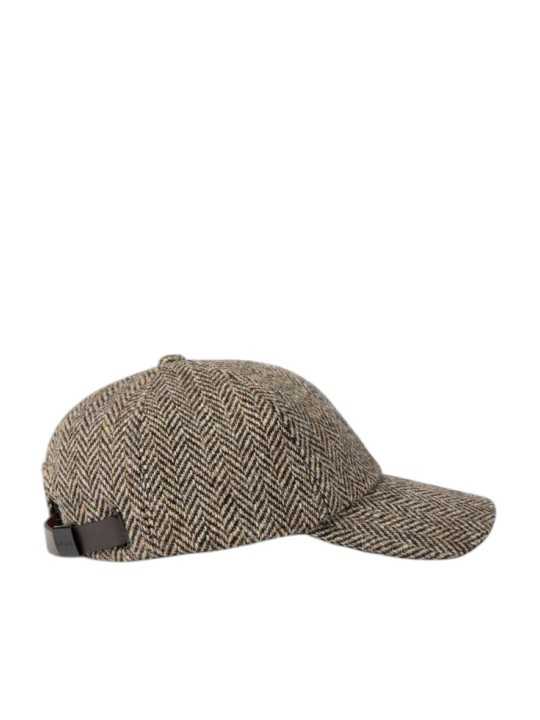 Casquette chevron laine choco Paul Smith Homme M1A 987DT W03205 61 accessoire boutique Strasbourg shop store profil
