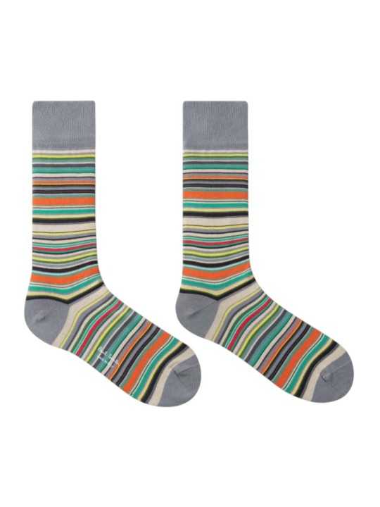 Pack 3 chaussettes baya gris bleu orange Paul Smith Homme M1A SOCK W3PCR 1 accessoire boutique Strasbourg shop store gris