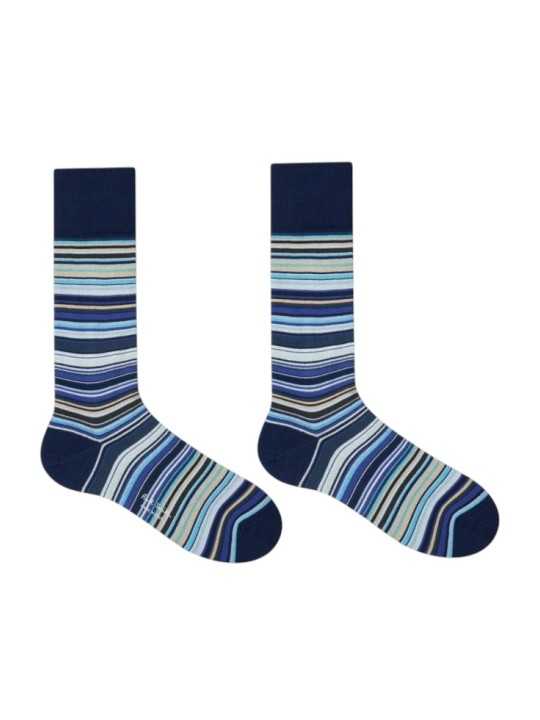 Pack 3 chaussettes baya gris bleu orange Paul Smith Homme M1A SOCK W3PCR 1 accessoire boutique Strasbourg shop store bleu