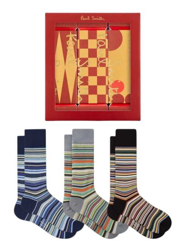 Pack 3 chaussettes baya gris bleu orange Paul Smith Homme M1A SOCK W3PCR 1 accessoire boutique Strasbourg shop store