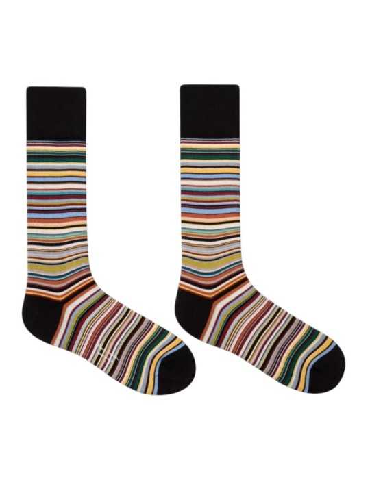 Pack 3 chaussettes baya gris bleu orange Paul Smith Homme M1A SOCK W3PCR 1 accessoire boutique Strasbourg shop store orange