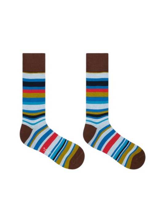 Pack 3 chaussettes rayures ciel bleu vert Paul Smith Homme M1A SOCK W3PCR 3 Strasbourg store boutique accessoire shop ciel
