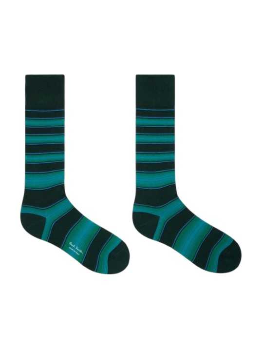 Pack 3 chaussettes rayures ciel bleu vert Paul Smith Homme M1A SOCK W3PCR 3 Strasbourg store boutique accessoire shop vert