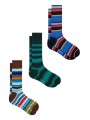 Pack 3 chaussettes rayures ciel bleu vert Paul Smith Homme M1A SOCK W3PCR 3 Strasbourg store boutique accessoire shop paires