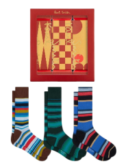 PACK 3 CHAUSSETTES RAYURES CIEL BLEU VERT M1A SOCK W3PCR 3 PAUL SMITH HOMME