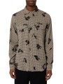 Chemise écrue quadrillé print fleur noir coton viscose Paul Smith homme M2R 412Z W22802 79 boutique vêtement Strasbourg mode dvt