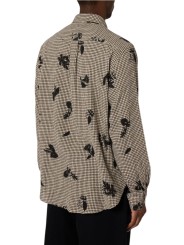 Chemise écrue quadrillé print fleur noir coton viscose Paul Smith homme M2R 412Z W22802 79 boutique vêtement Strasbourg mode dos