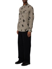 Chemise écrue quadrillé print fleur noir coton viscose Paul Smith homme M2R 412Z W22802 79 boutique vêtement Strasbourg mode loo