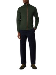 Gilet vert zippé gorge ocre Paul Smith Homme M2R A057 W22827 38 boutique vêtement mode Strasbourg shop store look