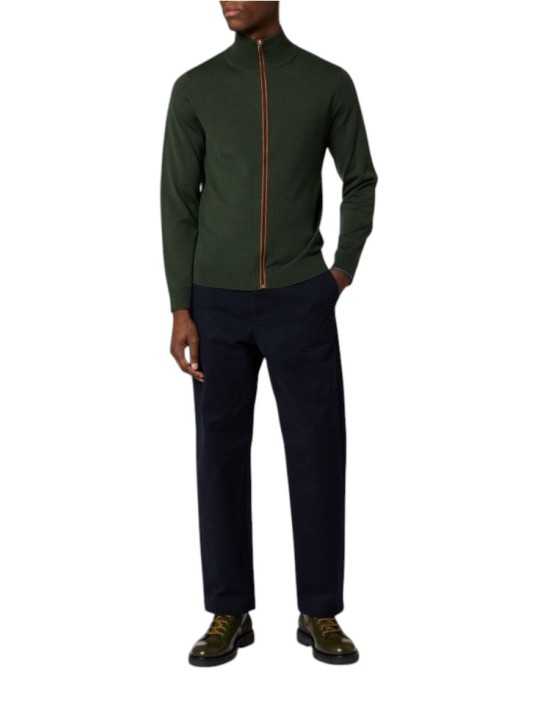 Gilet vert zippé gorge ocre Paul Smith Homme M2R A057 W22827 38 boutique vêtement mode Strasbourg shop store look