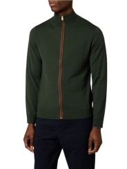 Gilet vert zippé gorge ocre Paul Smith Homme M2R A057 W22827 38 boutique vêtement mode Strasbourg shop store face