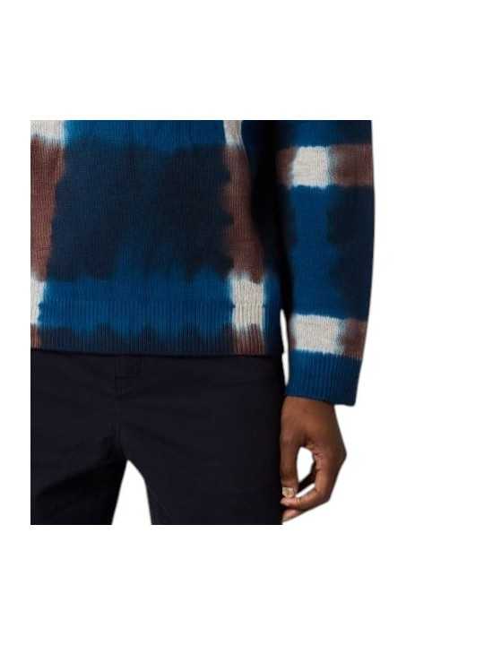 Pull polo tie & die bleu choco Paul Smith Homme M2R A066 W22834 49 vêtement mode boutique Strasbourg shop store style poignet