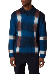 Pull polo tie & die bleu choco Paul Smith Homme M2R A066 W22834 49 vêtement mode boutique Strasbourg shop store style face
