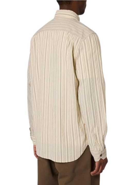Chemise patch floqué rayé écru bleu Paul Smith Homme M2R A191M W22801 02 vêtement mode boutique Strasbourg shop store dos