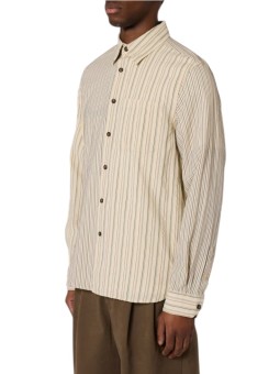 Chemise patch floqué rayé écru bleu Paul Smith Homme M2R A191M W22801 02 vêtement mode boutique Strasbourg shop store