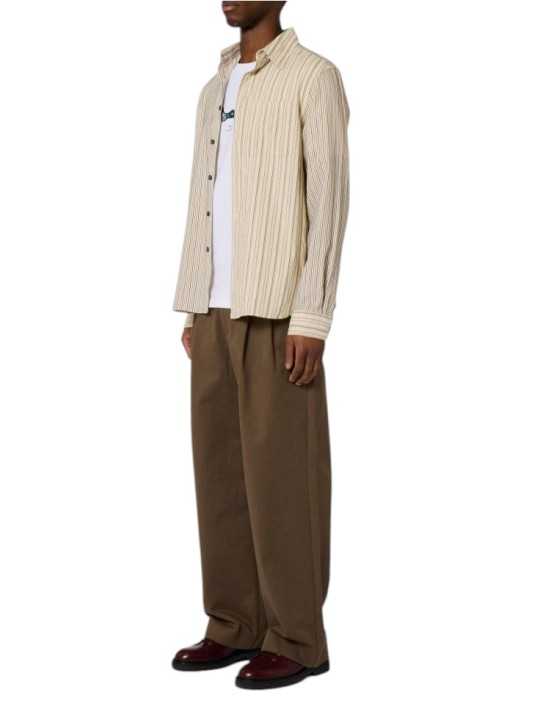 Chemise patch floqué rayé écru bleu Paul Smith Homme M2R A191M W22801 02 vêtement mode boutique Strasbourg shop store look