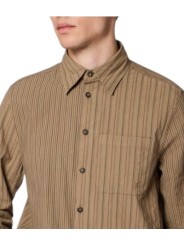 Chemise patch floqué rayé taupe rouge Paul Smith Homme M2R A191M W22801 73 boutique Strasbourg vêtement mode shop store détail
