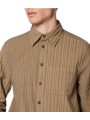 Chemise patch floqué rayé taupe rouge Paul Smith Homme M2R A191M W22801 73 boutique Strasbourg vêtement mode shop store détail