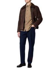 Chemise patch floqué rayé taupe rouge Paul Smith Homme M2R A191M W22801 73 boutique Strasbourg vêtement mode shop store look