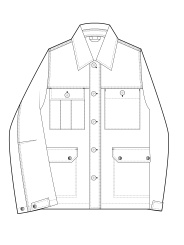 Veste saharienne velours côtelé bleu indigo Paul Smith Homme M2R A194 W22786 46 vêtement mode boutique Strasbourg shop store s