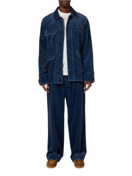 Veste saharienne velours côtelé bleu indigo Paul Smith Homme M2R A194 W22786 46 vêtement mode boutique Strasbourg shop store l