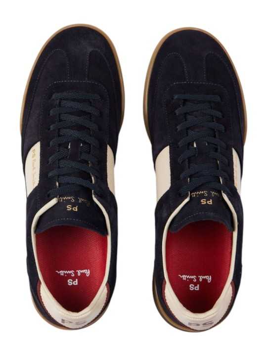 BASKETS DOVER SUEDE NAVY BANDE BLANCHE CUIR M2S DVR82 TLEA 49 PAUL SMITH HOMME
