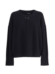Pull col rond large over yack noir Isabel Benenato Femme DK13 01 vêtement mode boutique Strasbourg shop store flat
