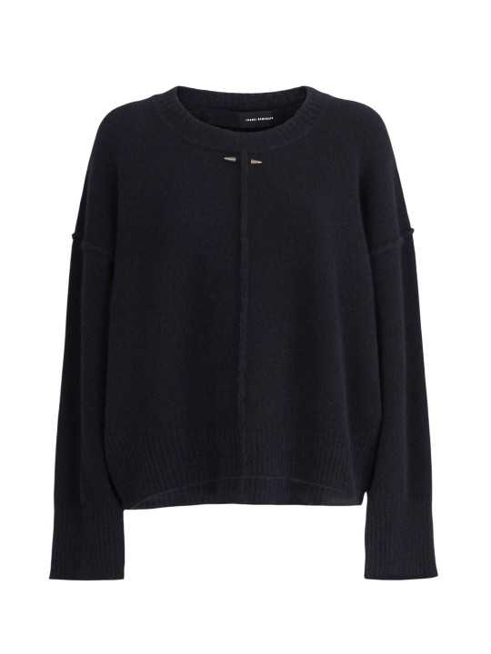 Pull col rond large over yack noir Isabel Benenato Femme DK13 01 vêtement mode boutique Strasbourg shop store flat