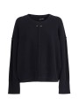 Pull col rond large over yack noir Isabel Benenato Femme DK13 01 vêtement mode boutique Strasbourg shop store flat