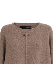 Pull col rond large over yack taupe Isabel Benenato Femme DK13 30 vêtement mode style shop store détail