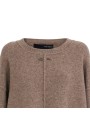 Pull col rond large over yack taupe Isabel Benenato Femme DK13 30 vêtement mode style shop store détail