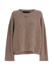 Pull col rond large over yack taupe Isabel Benenato Femme DK13 30 vêtement mode style shop store flat