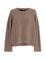 Pull col rond large over yack taupe Isabel Benenato Femme DK13 30 vêtement mode style shop store flat
