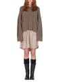 Pull col rond large over yack taupe Isabel Benenato Femme DK13 30 vêtement mode style shop store look