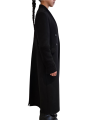 Manteau long officier noir manches bas maille Isabel Benenato Femme DW01 01 vêtement créateur mode shop boutique Strasbourg p