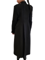 Manteau long officier noir manches bas maille Isabel Benenato Femme DW01 01 vêtement créateur mode shop boutique Strasbourg arr