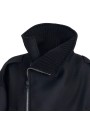 Blouson noir col yack ceinture Isabel Benenato Femme DW02 01 vêtement créateur mode boutique Strasbourg shop store détail
