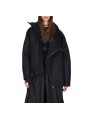 Blouson noir col yack ceinture Isabel Benenato Femme DW02 01 vêtement créateur mode boutique Strasbourg shop store front