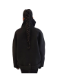 Blouson noir col yack ceinture Isabel Benenato Femme DW02 01 vêtement créateur mode boutique Strasbourg shop store back