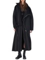 Blouson noir col yack ceinture Isabel Benenato Femme DW02 01 vêtement créateur mode boutique Strasbourg shop store look
