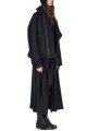 Blouson noir col yack ceinture Isabel Benenato Femme DW02 01 vêtement créateur mode boutique Strasbourg shop store side