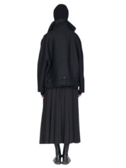 Blouson noir col yack ceinture Isabel Benenato Femme DW02 01 vêtement créateur mode boutique Strasbourg shop store dos