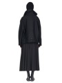 Blouson noir col yack ceinture Isabel Benenato Femme DW02 01 vêtement créateur mode boutique Strasbourg shop store dos