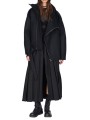 Blouson noir col yack ceinture Isabel Benenato Femme DW02 01 vêtement créateur mode boutique Strasbourg shop store vue