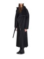 Blouson noir col yack ceinture Isabel Benenato Femme DW02 01 vêtement créateur mode boutique Strasbourg shop store profil