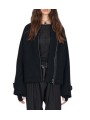 Blouson court col v noir yack dos Isabel Benenato Femme DW42 01 vêtement créateur mode boutique Strasbourg shop front
