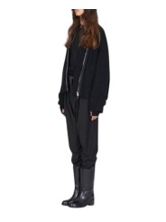 Blouson court col v noir yack dos Isabel Benenato Femme DW42 01 vêtement créateur mode boutique Strasbourg shop profil