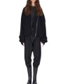 Blouson court col v noir yack dos Isabel Benenato Femme DW42 01 vêtement créateur mode boutique Strasbourg shop look